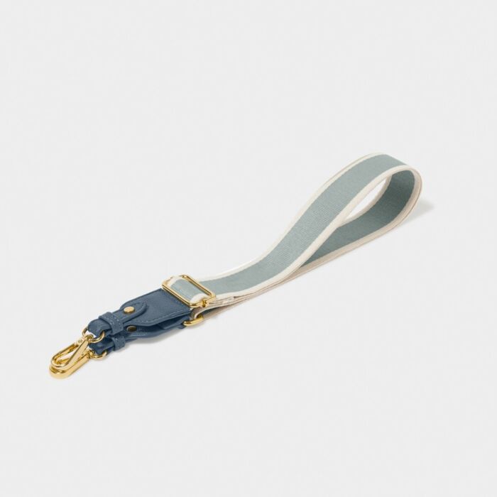 Katie Loxton Canvas Bag Strap - Dusty Blue Stripe